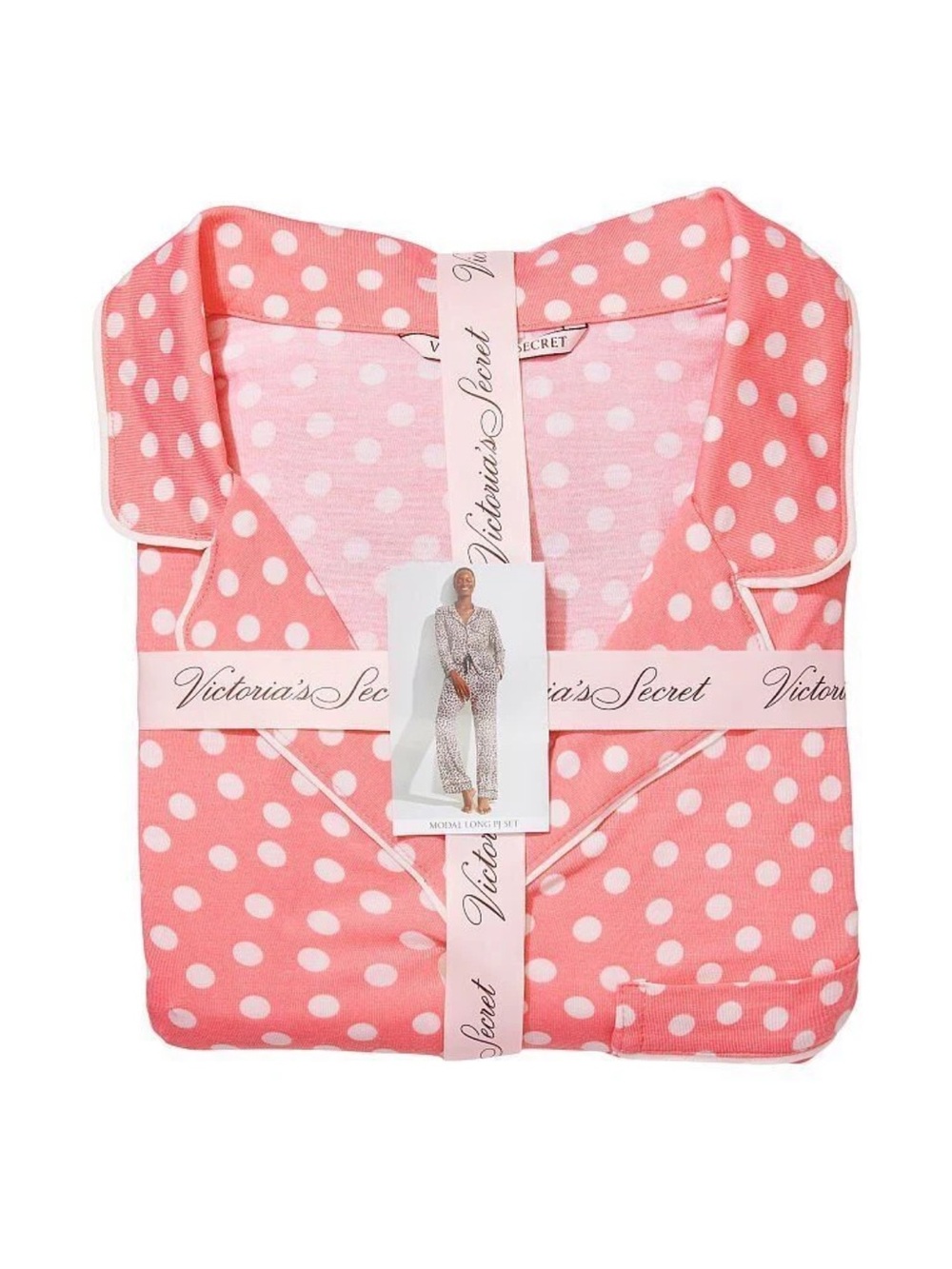 Victoria's Secret Pink Polka Dot Short Pajama Set modal L